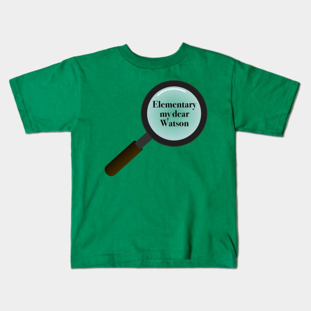 Sherlock Magnifying Glass Kids T-Shirt by happinessinatee